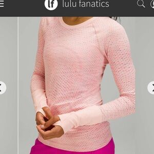 Lululemon Swiftly Tech Long Sleeve 2.0 Sz 6 Grid Warp Mist Sonic Pink Multi 719